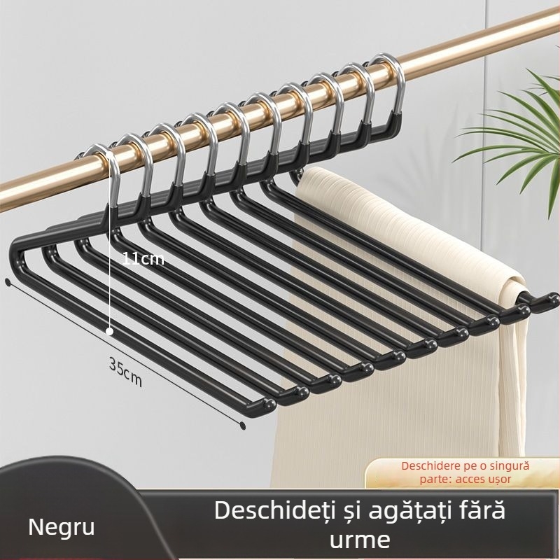 Suport pentru pantaloni din oțel inoxidabil, în formă de gâscă, cu clipsuri antiderapante pentru garderoba de acasă, stil modern minimalist