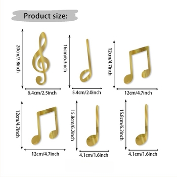 Decal PVC pentru perete 3D Notă muzicală decor, autoadeziv, stil modern minimalist, pentru living, dormitor și birou