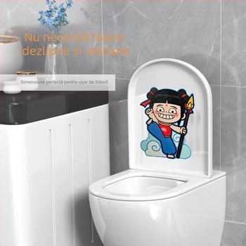 Decal pentru toaletă — autocolant autoadeziv din felt, stil modern minimalist, potrivit pentru baie, personalizare disponibilă