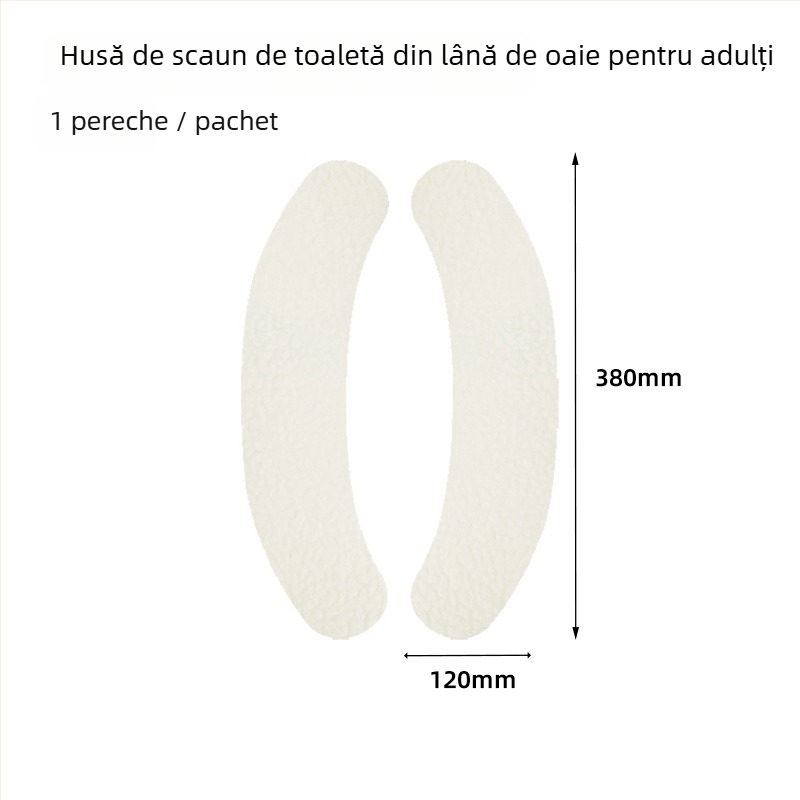 Perna plușată autoadezivă pentru capacul de toaletă, lavabilă, tăiere la dimensiune, caldă, Quan Lekang