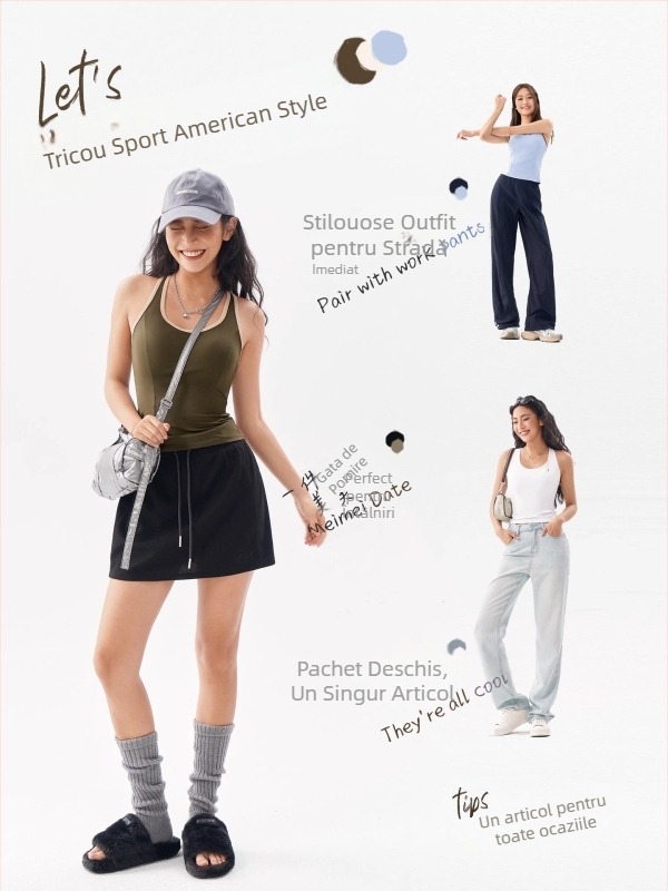 Top sport damă fără mâneci, uscare rapidă, din nailon 75% cu 25% spandex, cupă completă, formă medie; potrivit pentru alergare, fitness și dans