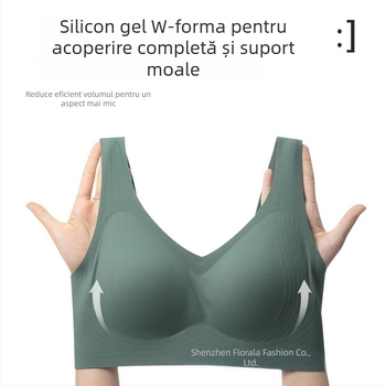 Sutien fără cusături cu susținere moale pentru sâni mari, bandă gel, cupe subțiri modelate, cupă completă, închidere spate cu trei rânduri de clips