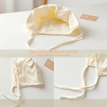 Șapcă fetală pentru nou-născuți, 0–6 luni, pentru toate sezoanele, bumbac, protecție împotriva vântului, cu vârf cupolă