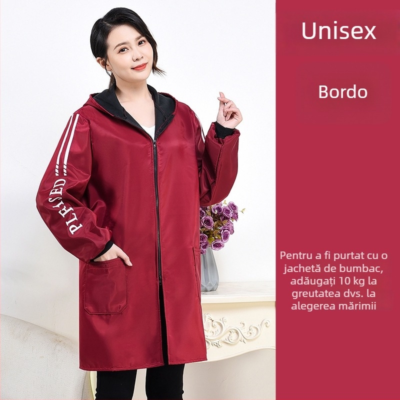 Halat de bucătărie cu mâneci lungi, impermeabil și rezistent la ulei, material PVC, căptușeală poliester, mărimea 3XL, Camellia