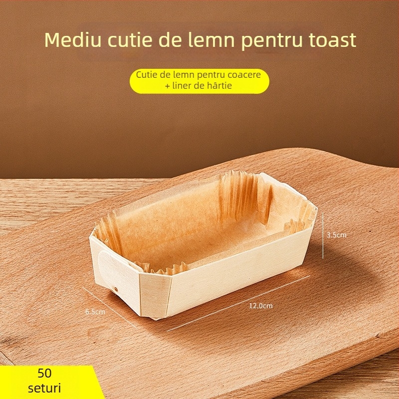 Joe Formă din lemn pentru mini chifle/tost - pentru cuptor - Instrument de coacere pâine - Cutie inimă, Origine: China