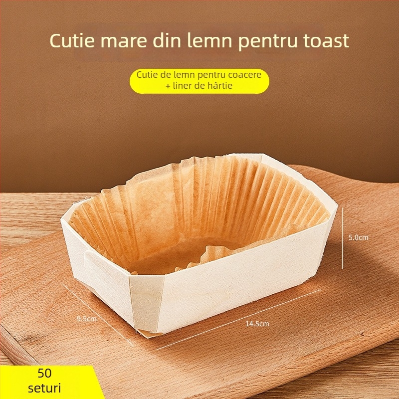 Joe Formă din lemn pentru mini chifle/tost - pentru cuptor - Instrument de coacere pâine - Cutie inimă, Origine: China