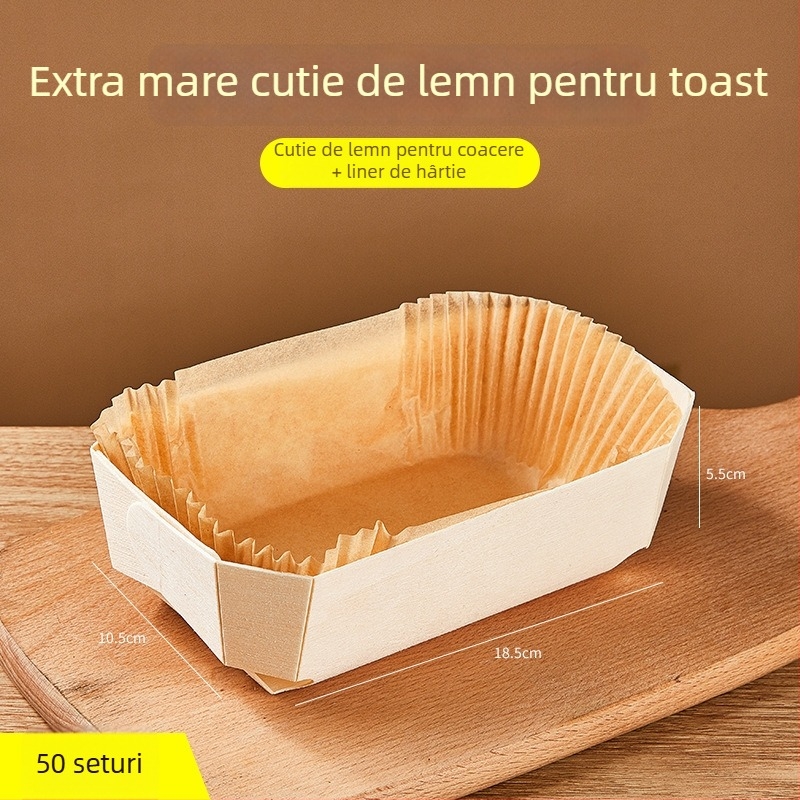 Joe Formă din lemn pentru mini chifle/tost - pentru cuptor - Instrument de coacere pâine - Cutie inimă, Origine: China