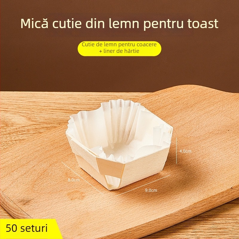 Joe Formă din lemn pentru mini chifle/tost - pentru cuptor - Instrument de coacere pâine - Cutie inimă, Origine: China