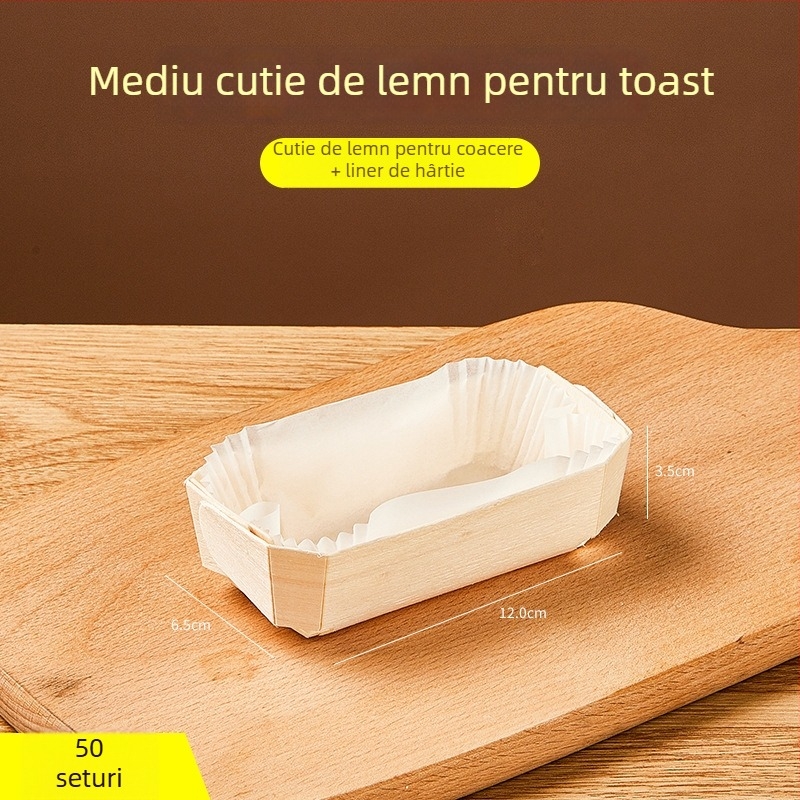 Joe Formă din lemn pentru mini chifle/tost - pentru cuptor - Instrument de coacere pâine - Cutie inimă, Origine: China