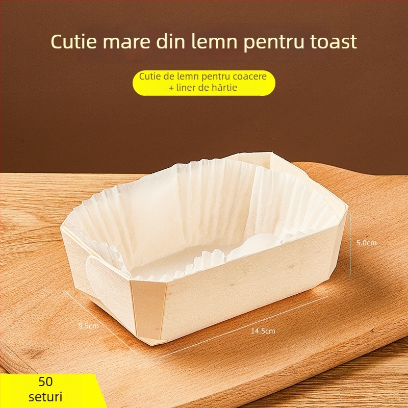 Joe Formă din lemn pentru mini chifle/tost - pentru cuptor - Instrument de coacere pâine - Cutie inimă, Origine: China