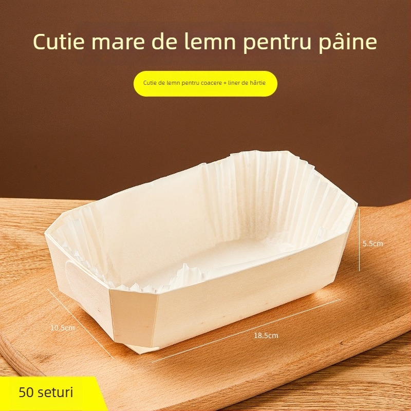 Joe Formă din lemn pentru mini chifle/tost - pentru cuptor - Instrument de coacere pâine - Cutie inimă, Origine: China
