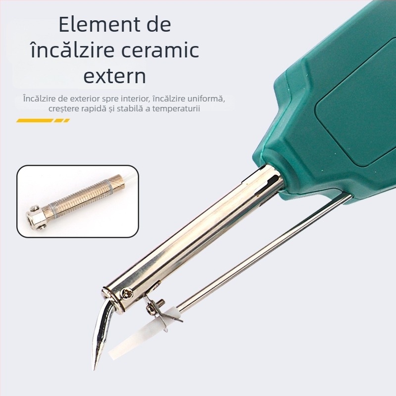 Stație de lipire cu pedă, temperatură constantă/reglabilă, alimentare automată cu sârmă de lipit, oțel inoxidabil, 24V, 80–120W