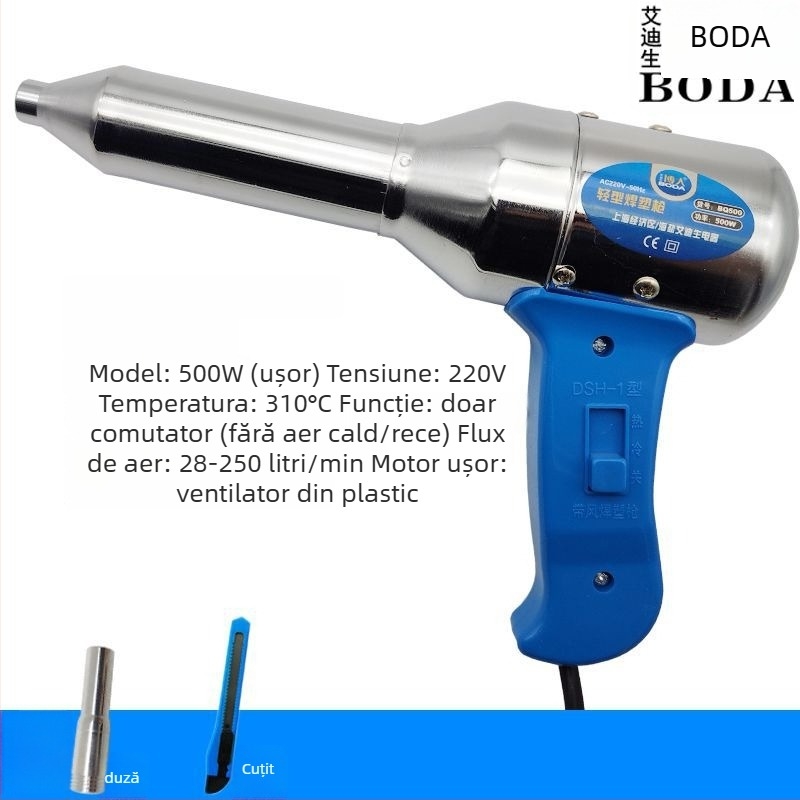 Pistol de sudură pentru plastic cu aer cald, unelte electrice cu aer cald pentru repararea barei de protecție, pistol de topire