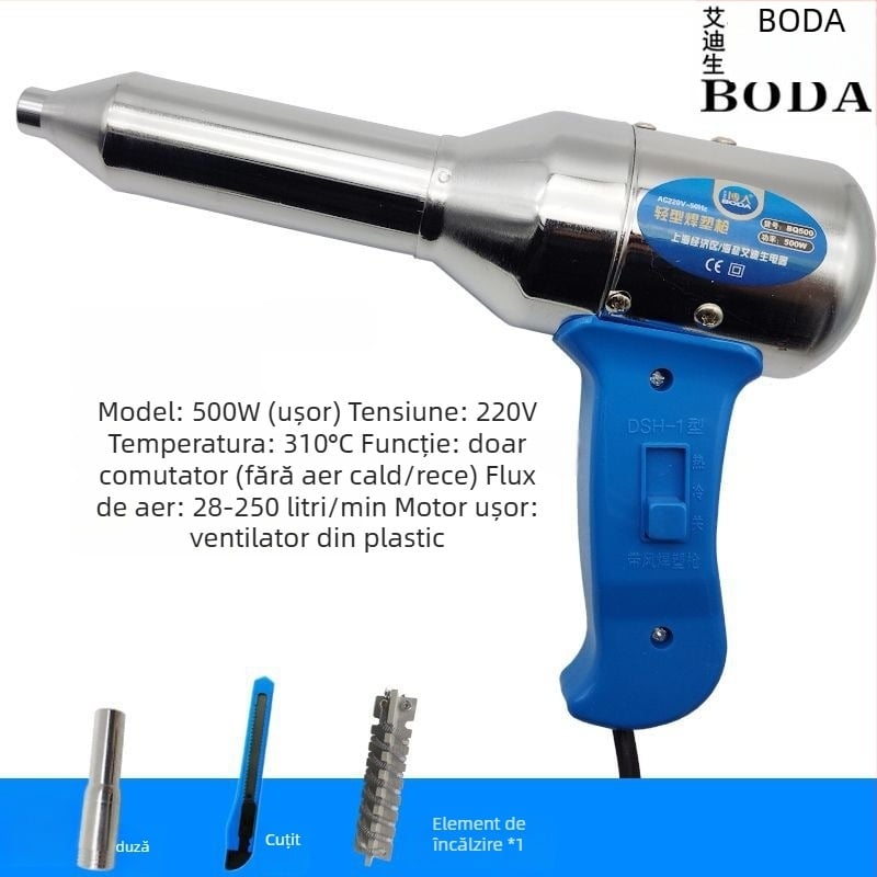 Pistol de sudură pentru plastic cu aer cald, unelte electrice cu aer cald pentru repararea barei de protecție, pistol de topire