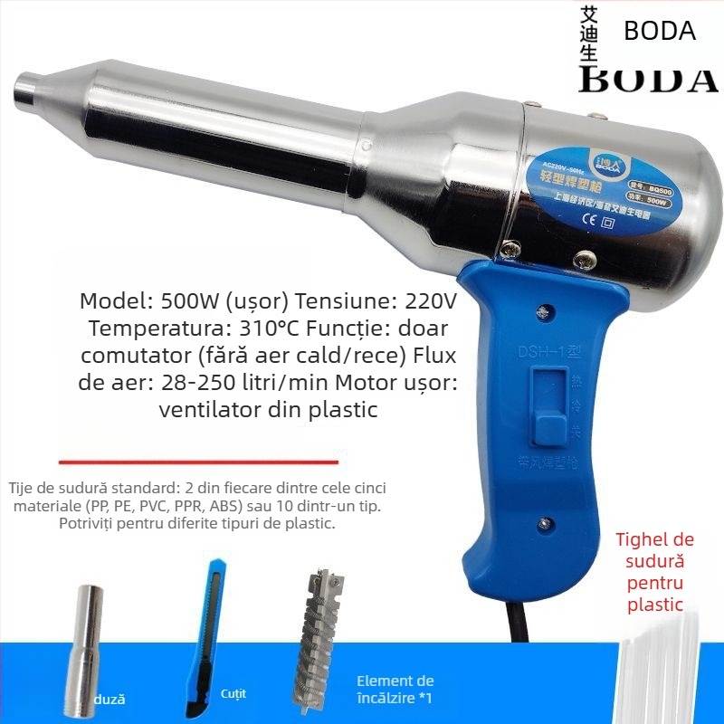 Pistol de sudură pentru plastic cu aer cald, unelte electrice cu aer cald pentru repararea barei de protecție, pistol de topire