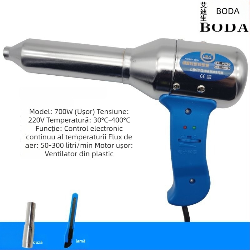 Pistol de sudură pentru plastic cu aer cald, unelte electrice cu aer cald pentru repararea barei de protecție, pistol de topire