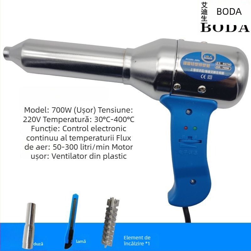 Pistol de sudură pentru plastic cu aer cald, unelte electrice cu aer cald pentru repararea barei de protecție, pistol de topire