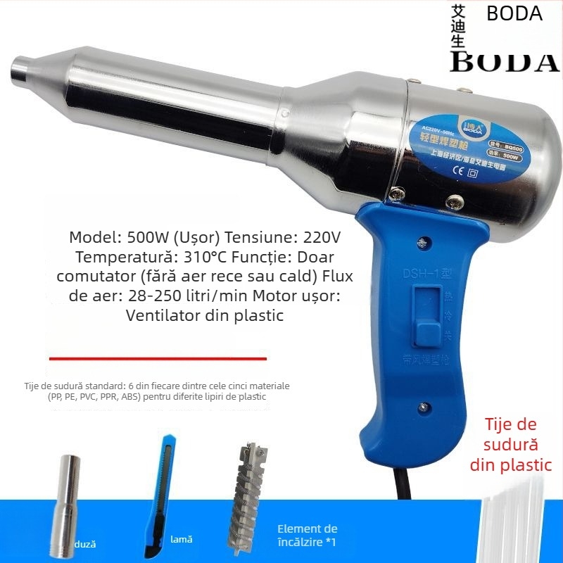 Pistol de sudură pentru plastic cu aer cald, unelte electrice cu aer cald pentru repararea barei de protecție, pistol de topire