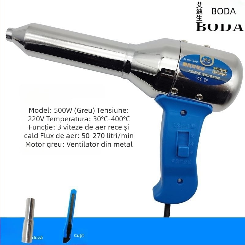 Pistol de sudură pentru plastic cu aer cald, unelte electrice cu aer cald pentru repararea barei de protecție, pistol de topire