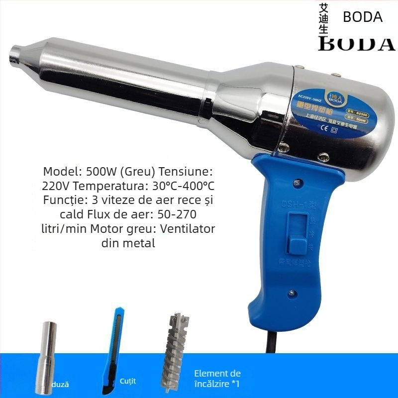 Pistol de sudură pentru plastic cu aer cald, unelte electrice cu aer cald pentru repararea barei de protecție, pistol de topire