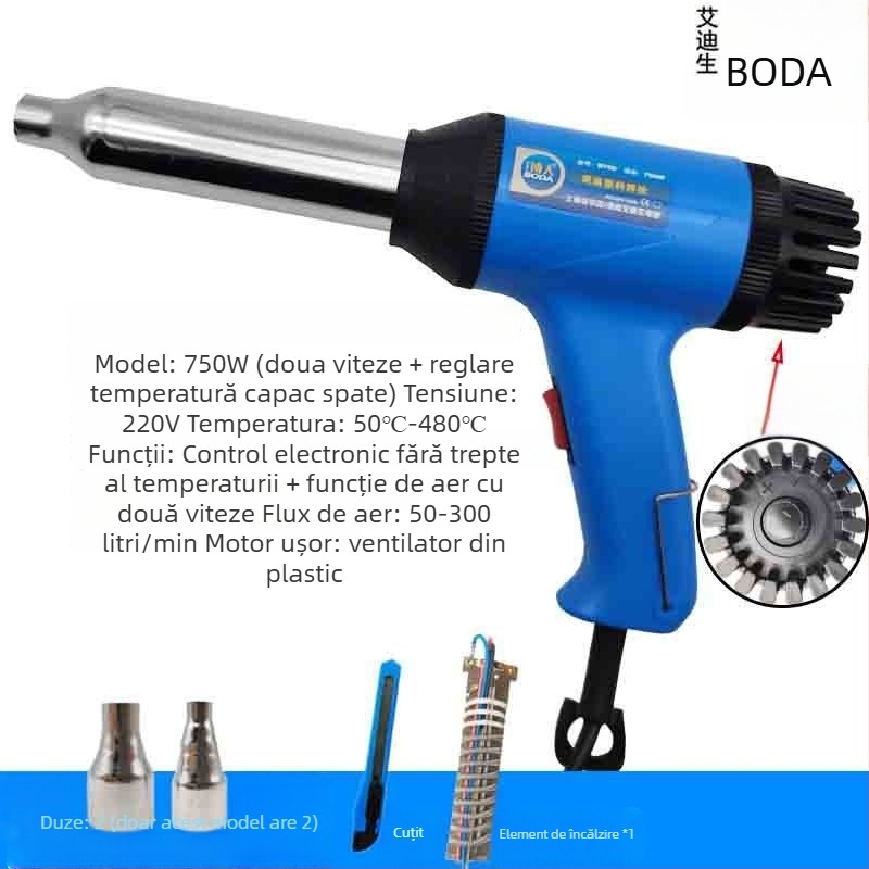 Pistol de sudură pentru plastic cu aer cald, unelte electrice cu aer cald pentru repararea barei de protecție, pistol de topire