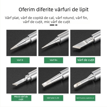 Vârf de lipire BY905 – Încălzire internă universală, 60W, Cupru, Vârf în formă de copită 905S
