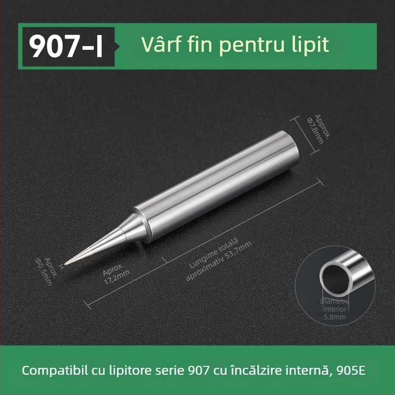 Vârf de lipire BY905 – Încălzire internă universală, 60W, Cupru, Vârf în formă de copită 905S