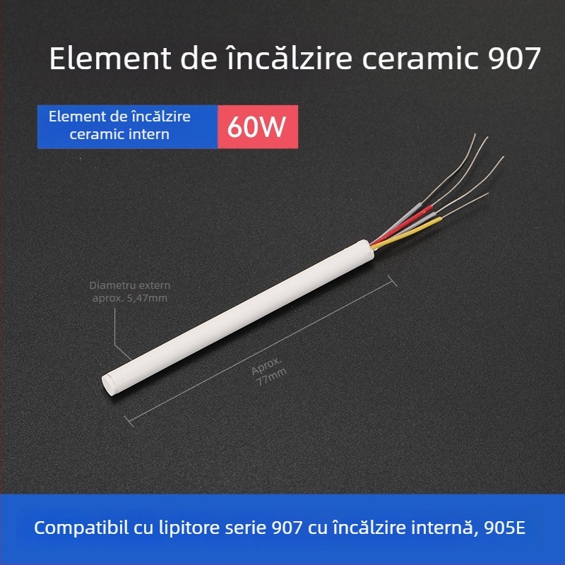 Vârf de lipire BY905 – Încălzire internă universală, 60W, Cupru, Vârf în formă de copită 905S