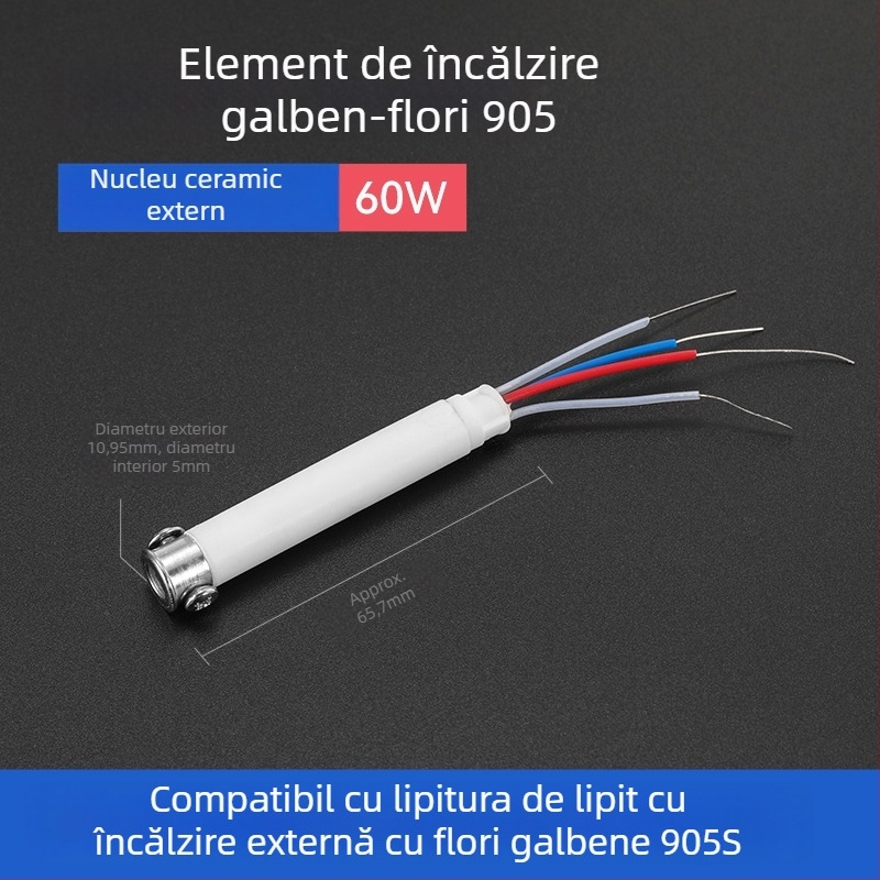 Vârf de lipire BY905 – Încălzire internă universală, 60W, Cupru, Vârf în formă de copită 905S