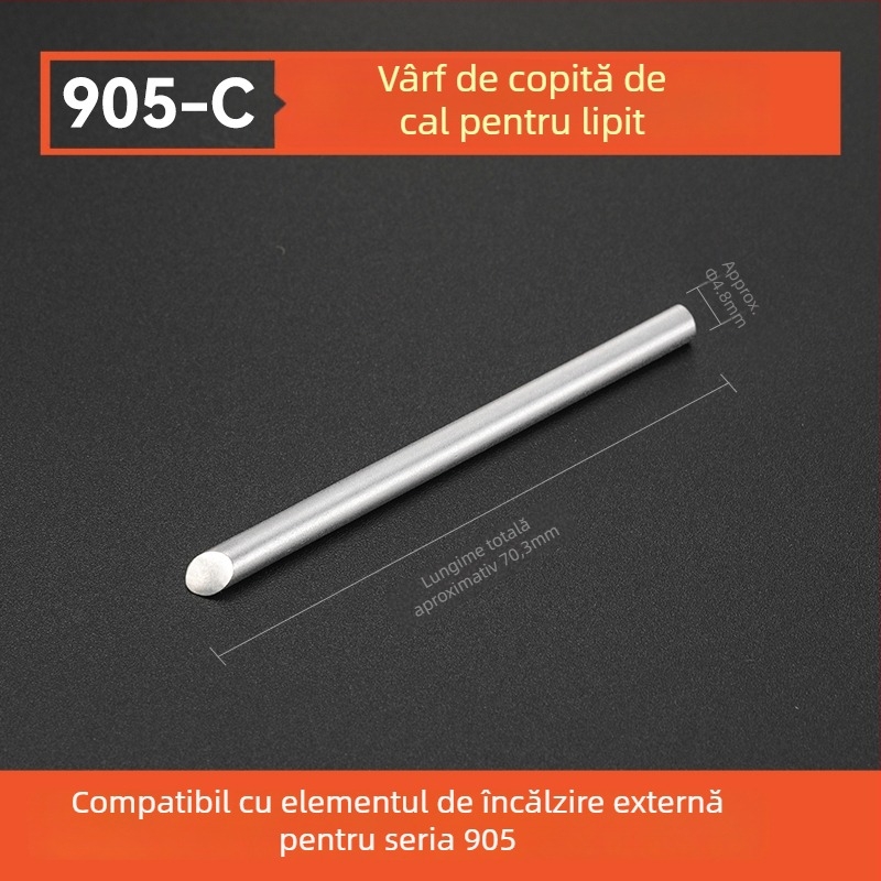 Vârf de lipire BY905 – Încălzire internă universală, 60W, Cupru, Vârf în formă de copită 905S