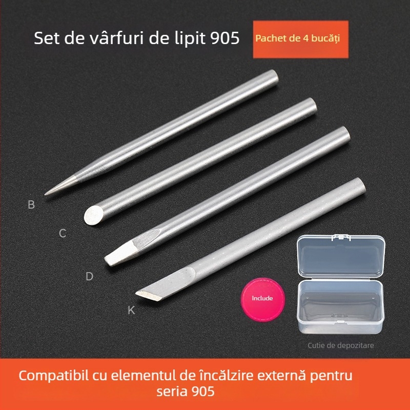Vârf de lipire BY905 – Încălzire internă universală, 60W, Cupru, Vârf în formă de copită 905S