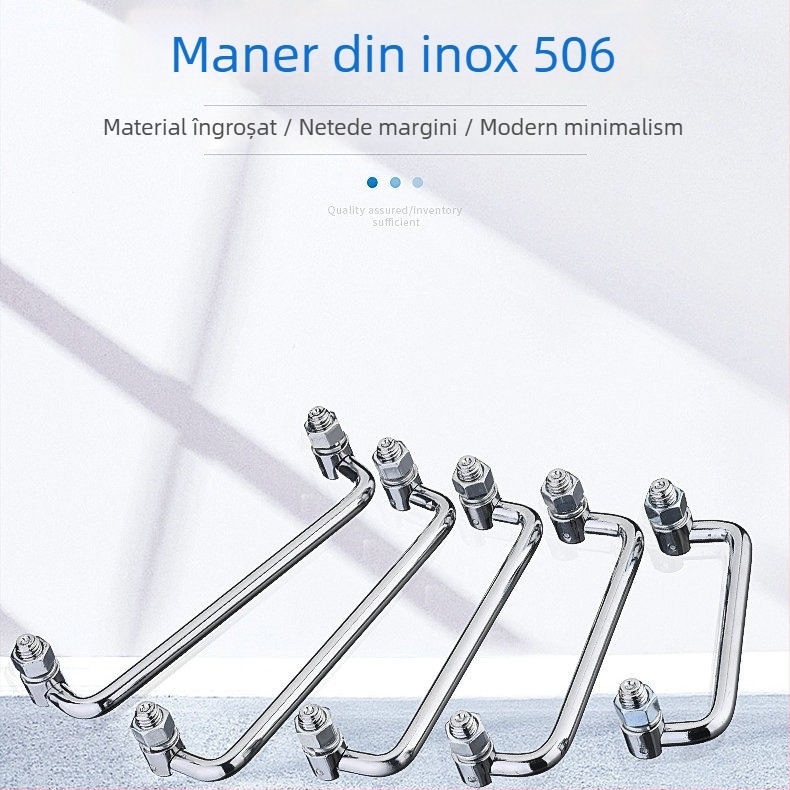 Maner pliere pentru dulap LS506, din oțel inoxidabil 304, cromat, montaj pe suprafață