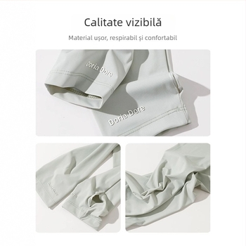 Mâneci de vară cu protecție UV, material Ice Silk, croială lejeră, Nylon 71–80%, potrivite pentru condus și ciclism