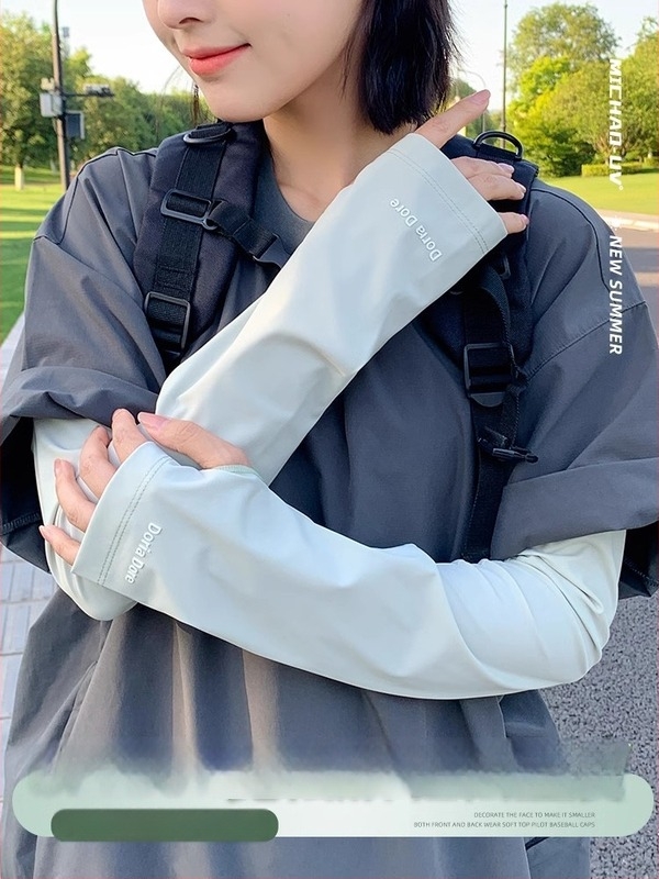 Mâneci de vară cu protecție UV, material Ice Silk, croială lejeră, Nylon 71–80%, potrivite pentru condus și ciclism