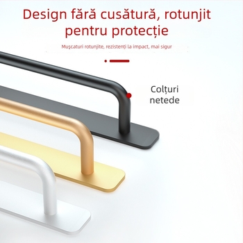 Wanson Handhandle – mâner din aliaj de aluminiu, fără găuri, pentru dulapuri, sertare și uși, autoadeziv, stil modern