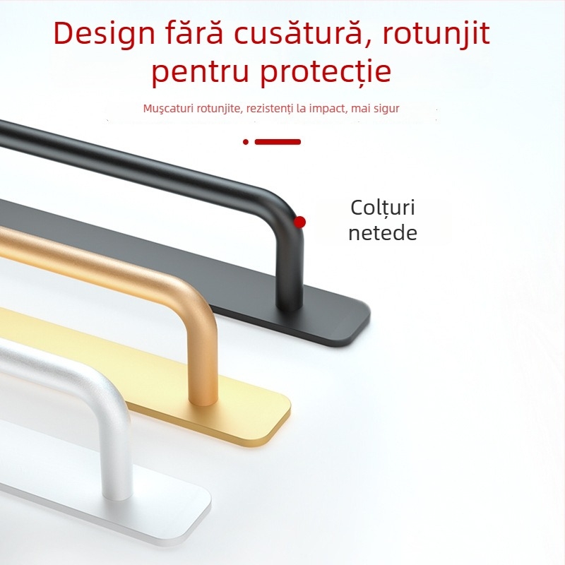 Wanson Handhandle – mâner din aliaj de aluminiu, fără găuri, pentru dulapuri, sertare și uși, autoadeziv, stil modern