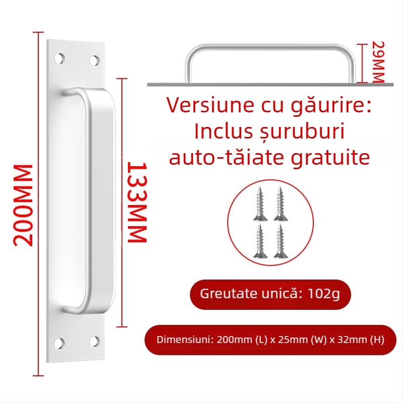 Wanson Handhandle – mâner din aliaj de aluminiu, fără găuri, pentru dulapuri, sertare și uși, autoadeziv, stil modern