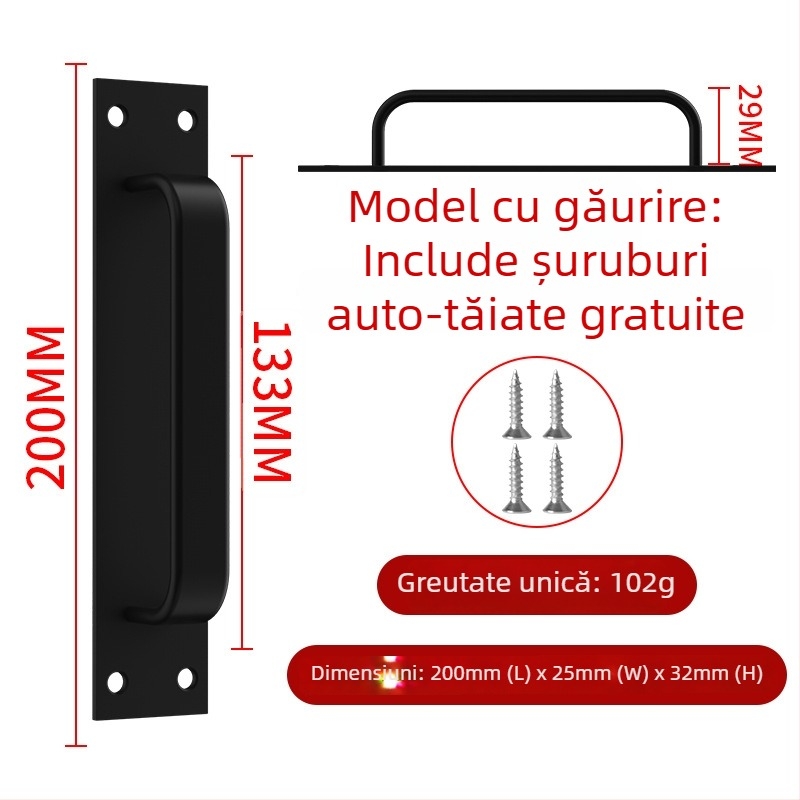 Wanson Handhandle – mâner din aliaj de aluminiu, fără găuri, pentru dulapuri, sertare și uși, autoadeziv, stil modern