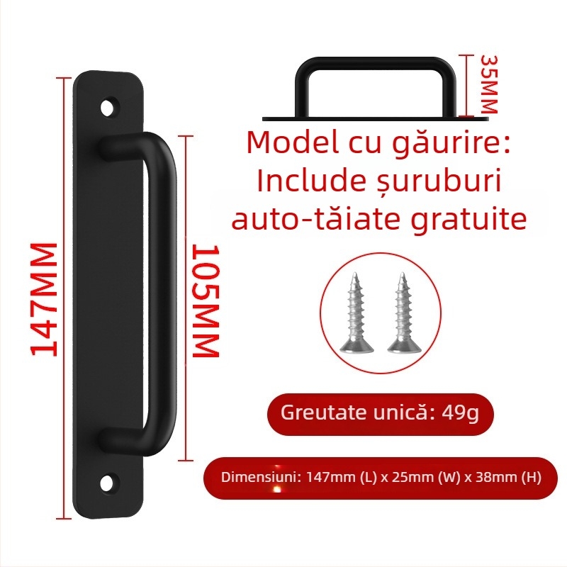 Wanson Handhandle – mâner din aliaj de aluminiu, fără găuri, pentru dulapuri, sertare și uși, autoadeziv, stil modern