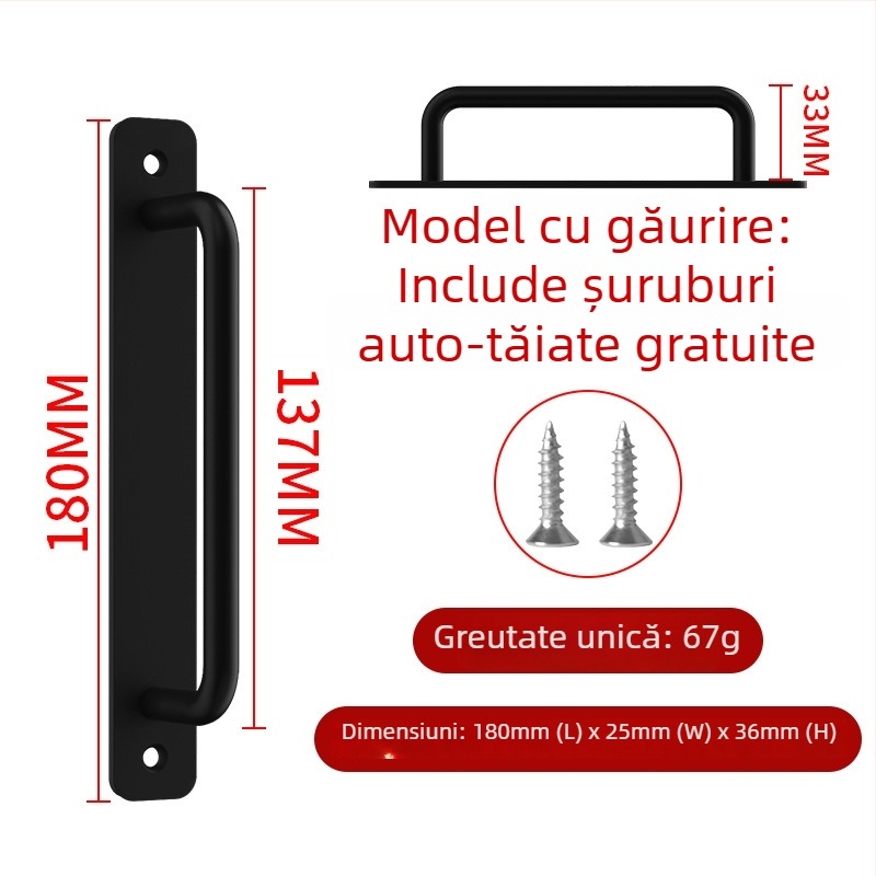 Wanson Handhandle – mâner din aliaj de aluminiu, fără găuri, pentru dulapuri, sertare și uși, autoadeziv, stil modern
