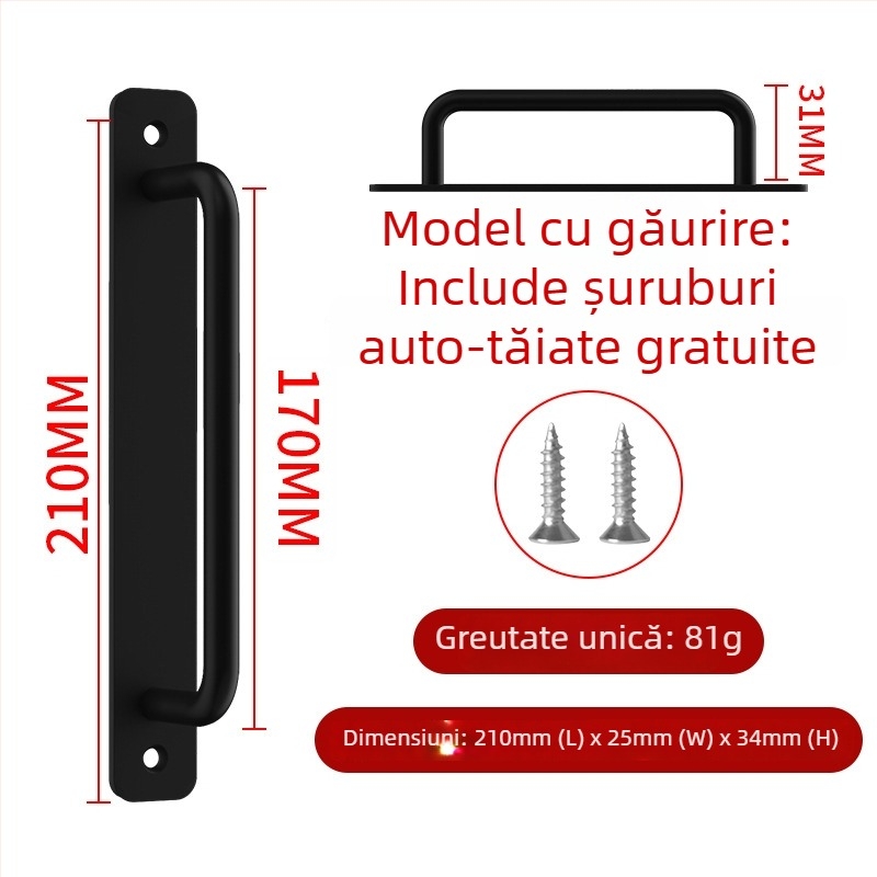 Wanson Handhandle – mâner din aliaj de aluminiu, fără găuri, pentru dulapuri, sertare și uși, autoadeziv, stil modern
