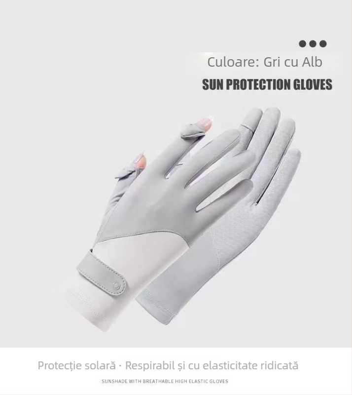 Mănuși de vară pentru femei, protecție UV – Ice Silk și Nylon, uscare rapidă, anti-derapare, ecran tactil, pentru ciclism și condus