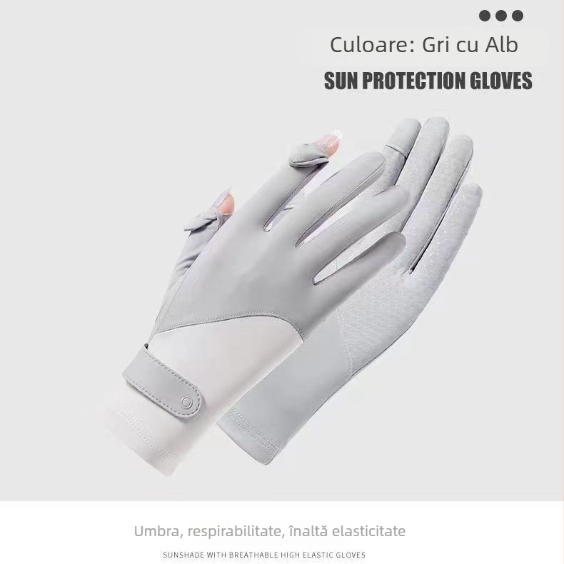 Mănuși de vară pentru femei, protecție UV – Ice Silk și Nylon, uscare rapidă, anti-derapare, ecran tactil, pentru ciclism și condus