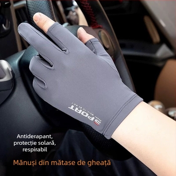 Mănuși UV Ice-Silk din nylon, cu degete întregi, respirante, antiderapante, compatibile cu ecranul tactil, rezistente la uzură