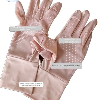 Mănuși lungi de protecție UV pentru femei, din ice silk – degete complete, Spandex, antiderapante, cu ecran tactil, impermeabile, pentru condus în aer liber