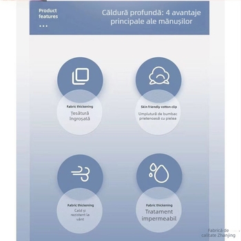 Mănuși groase de iarnă pentru bărbați și femei, bumbac și ice silk, stil flip-cover, mențin cald (Iarna 2025)