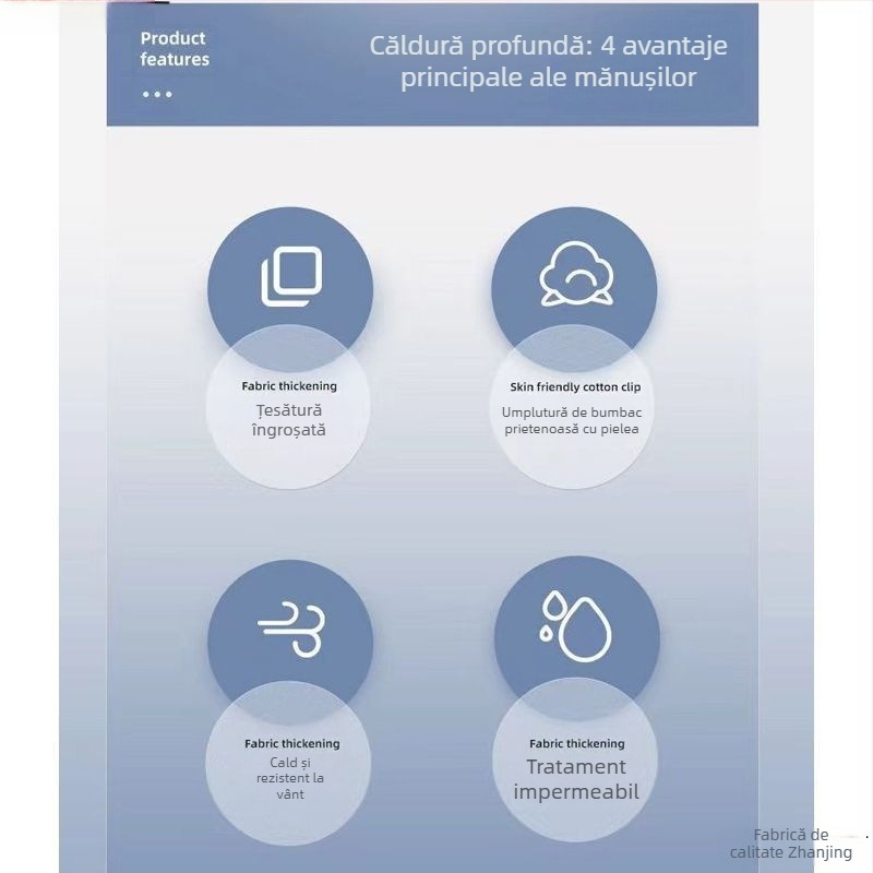 Mănuși groase de iarnă pentru bărbați și femei, bumbac și ice silk, stil flip-cover, mențin cald (Iarna 2025)