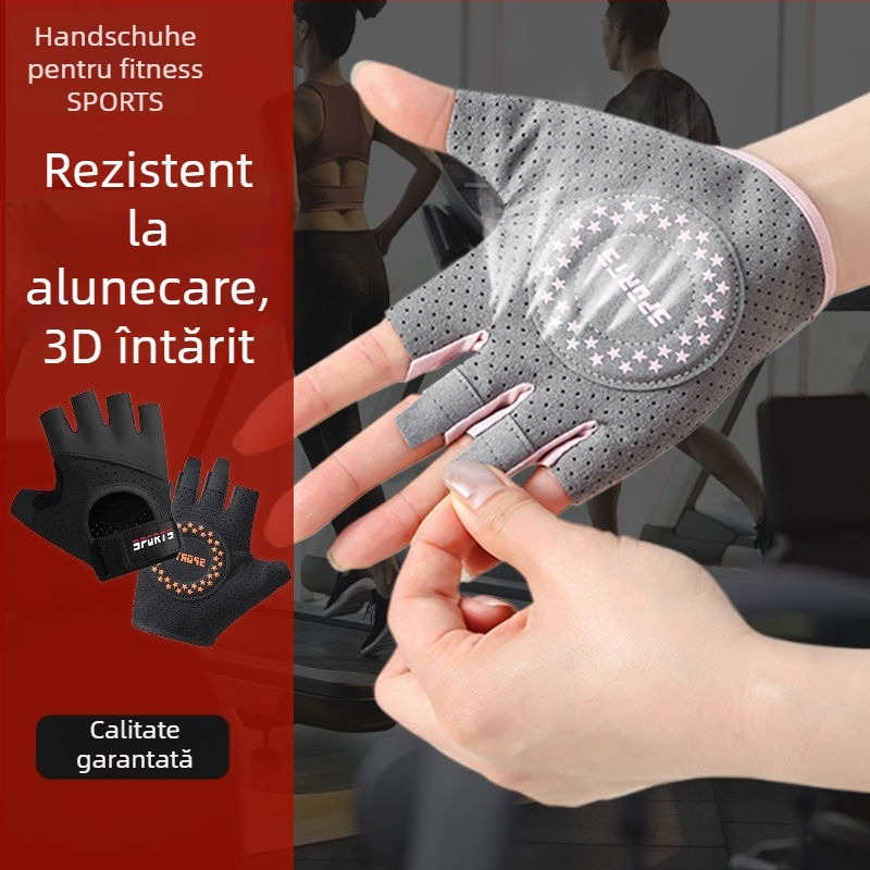 Mănuși de fitness cu degete parțiale pentru antrenament și ciclism - anti-derapaj, rezistente la uzură, respirante, absorbante la șocuri, Ice Silk și bumbac