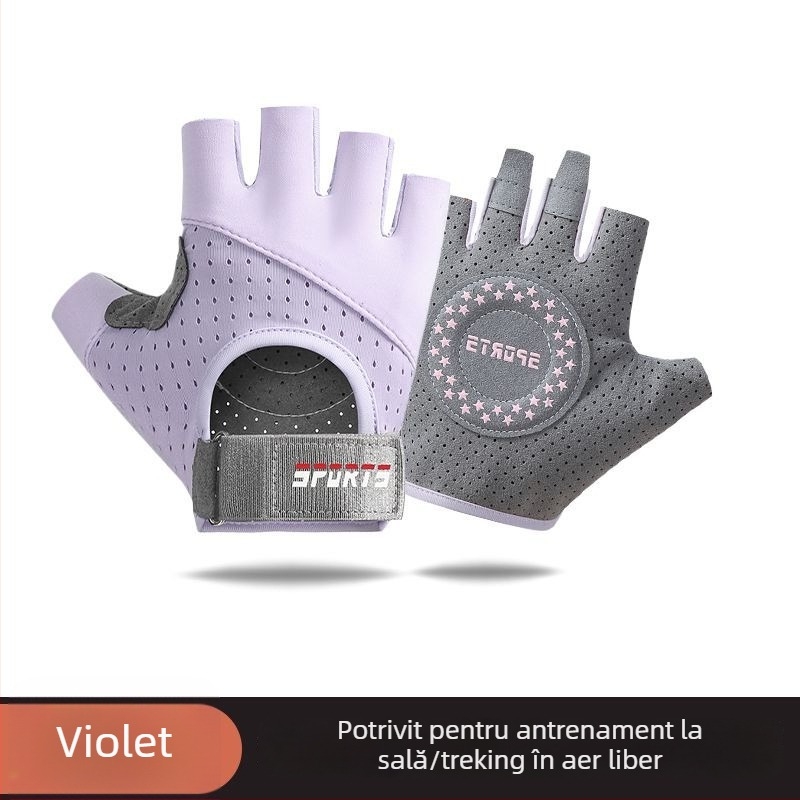 Mănuși de fitness cu degete parțiale pentru antrenament și ciclism - anti-derapaj, rezistente la uzură, respirante, absorbante la șocuri, Ice Silk și bumbac