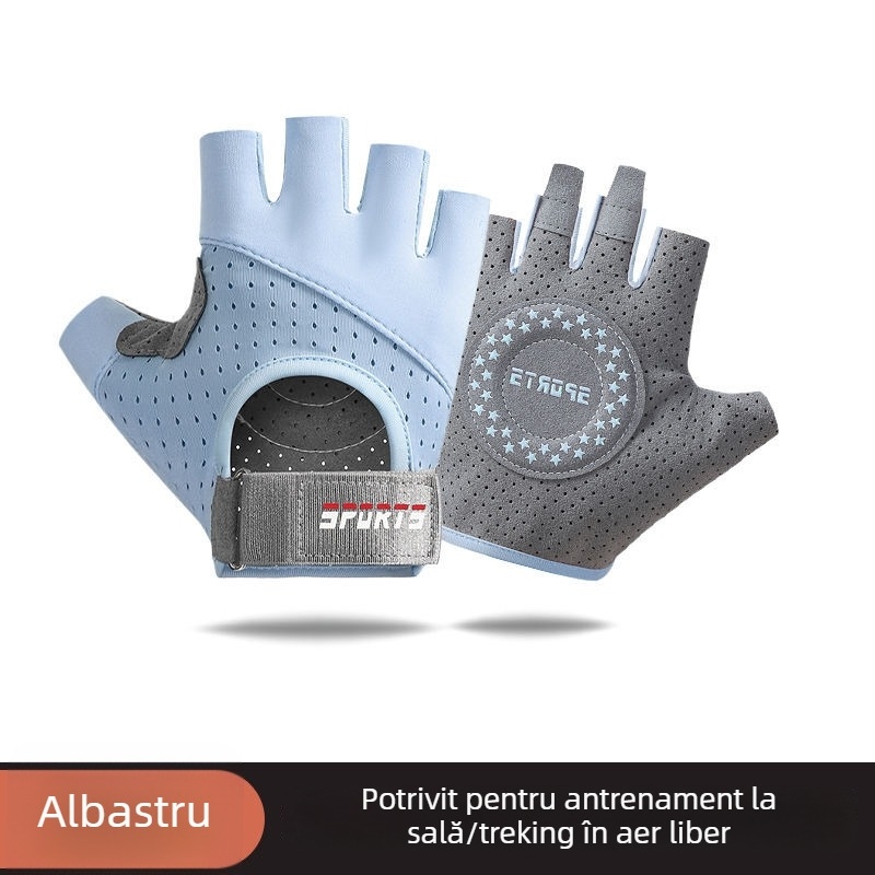 Mănuși de fitness cu degete parțiale pentru antrenament și ciclism - anti-derapaj, rezistente la uzură, respirante, absorbante la șocuri, Ice Silk și bumbac
